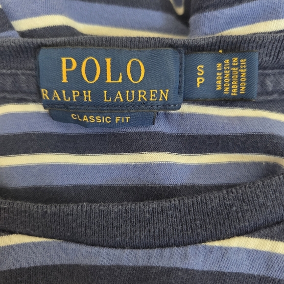 Ralph Lauren Navy and White Striped Tee Size Small - Picture 5 of 5